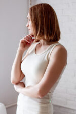 merino vilnos ir šilko apatine maikute balta, naturalios spalvos