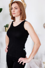 juodi berankoviai marskineliai is merino vilnos