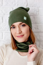 mova iš merino vilnos šilta samanų spalvos