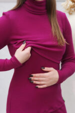 golfas moterims iš merino vilnos žindymui