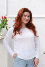 lininiai marškinėliai ilgomis rankovėmis