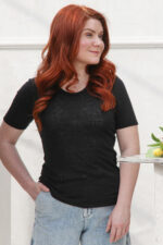 lino marškinėliai moterims