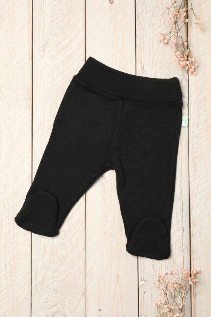 Merino vilnos kelnytės naujagimiui juodos