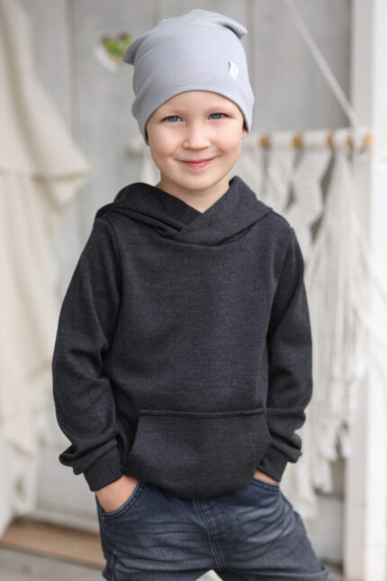 merino vilnos džemperis su gobtuvu