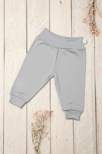 Kelnytės kūdikiui iš 100% merino vilnos, pilkos spalvos