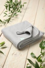 Pilkas pledas vaikui iš merino vilnos