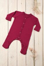 Merino vilnos šliaužtinukai kūdikiams su pėdutėmis