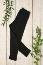 Merino vilnos apatinės kelnės – šiltos juodos timpos vaikams