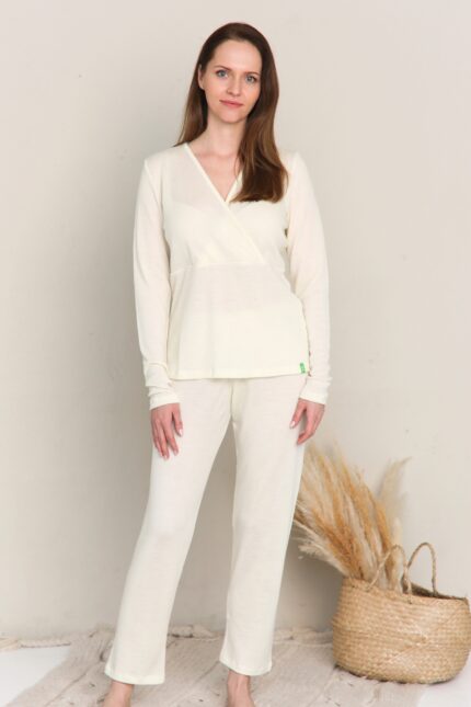 Šilta moteriška pižama merino vilna