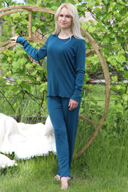 šilti miego rūbai jūros spalvos