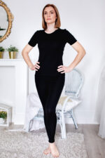 juodos sportinės timpos aukštu liemeniu merinosų vilnos