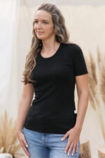 termo marskineliai moterims juodos spalvos merino vilna