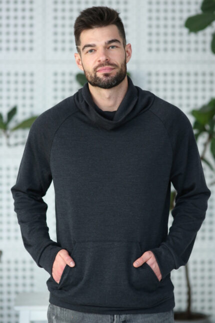 vyriškas džemperis tamsiai pilkas