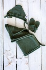 Merino vilnos gaminių dovanų rinkinys naujagimiui