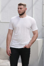 lininiai marškinėliai vyrams