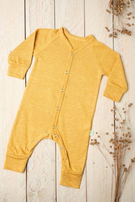 lininis romperis vasarai geltonas