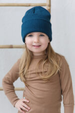 megzta vaikiška kepurė iš merino vilnos