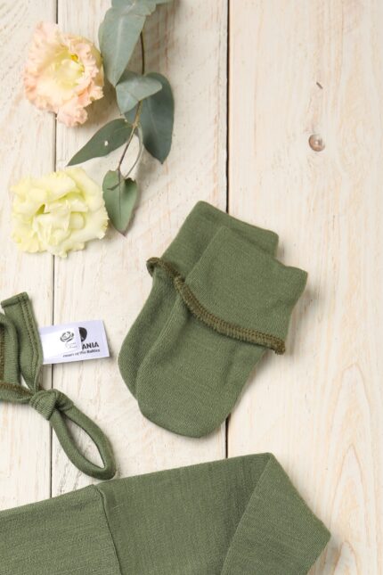 Merino pirštinės kūdikiui iš merino vilnos