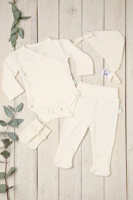 Kūdikio kraitelis iš merino vilnos baltas